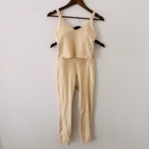 lululemon athletica Creamy yelllow Leggings and Top Set